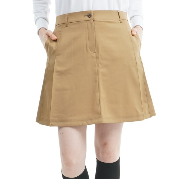 STANDARD COLLECTION ストレッチ 毛混 サイドプリーツスカート 