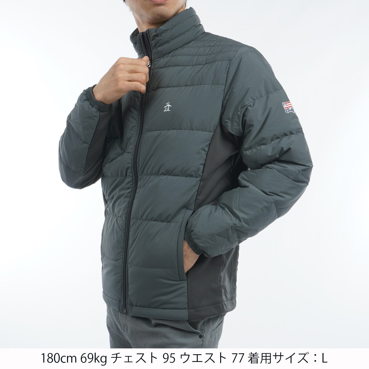 新品　Munsingwear　ストレッチボンディングニットハイブリッドブルゾン Munsingwear ストレッチウーブンXボンディングニット