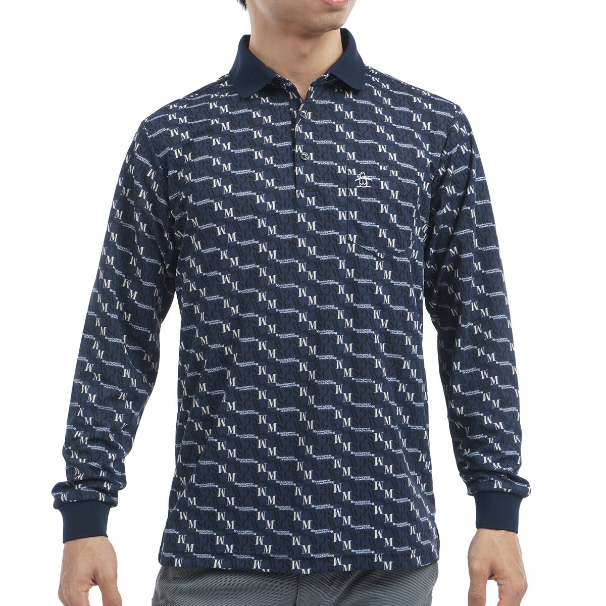 Munsingwear ネイビー長袖ポロシャツ L Penguin by Munsingwear ペンギン バイ マンシングウェア