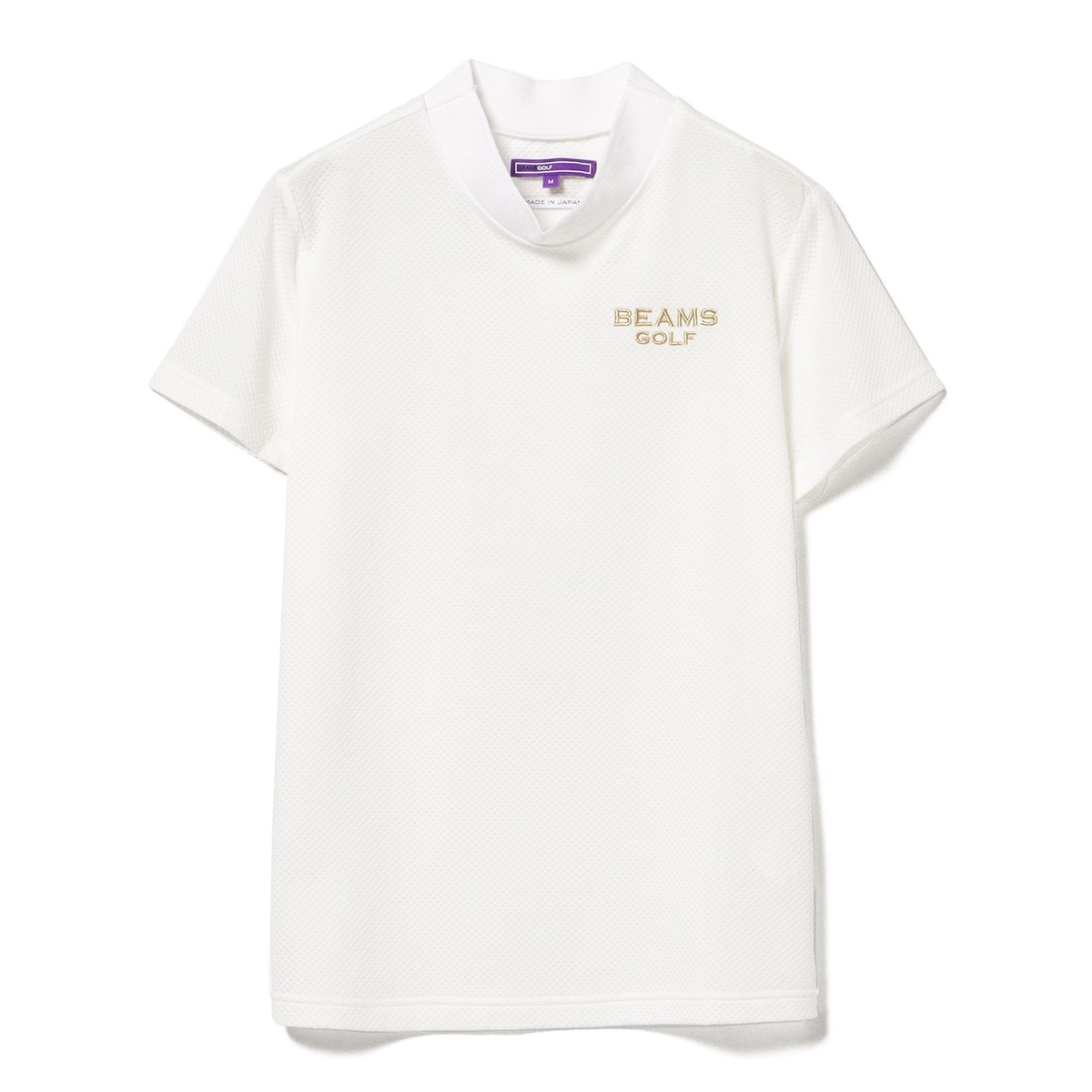 BEAMS GOLF PURPLE LABEL ブロックサッカー モックネックシャツ