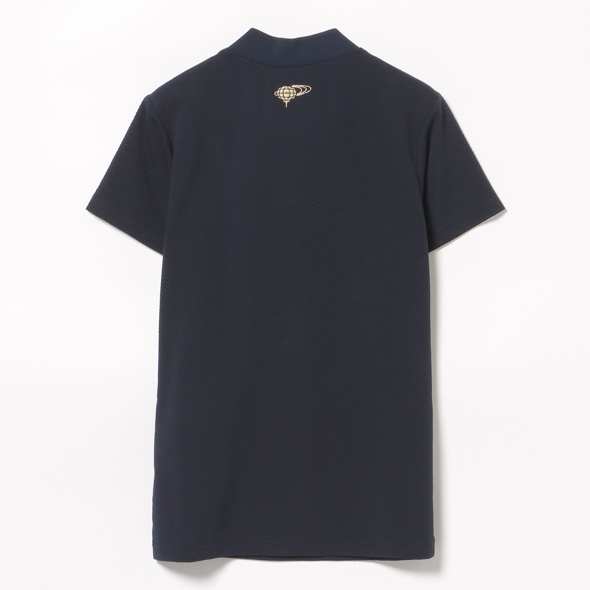 美品■ビームスゴルフ PURPLE LABEL 半袖 モックネック シャツ■Ｌ PURPLE LABEL シャドーストライプ サッカー モックネック シャツ