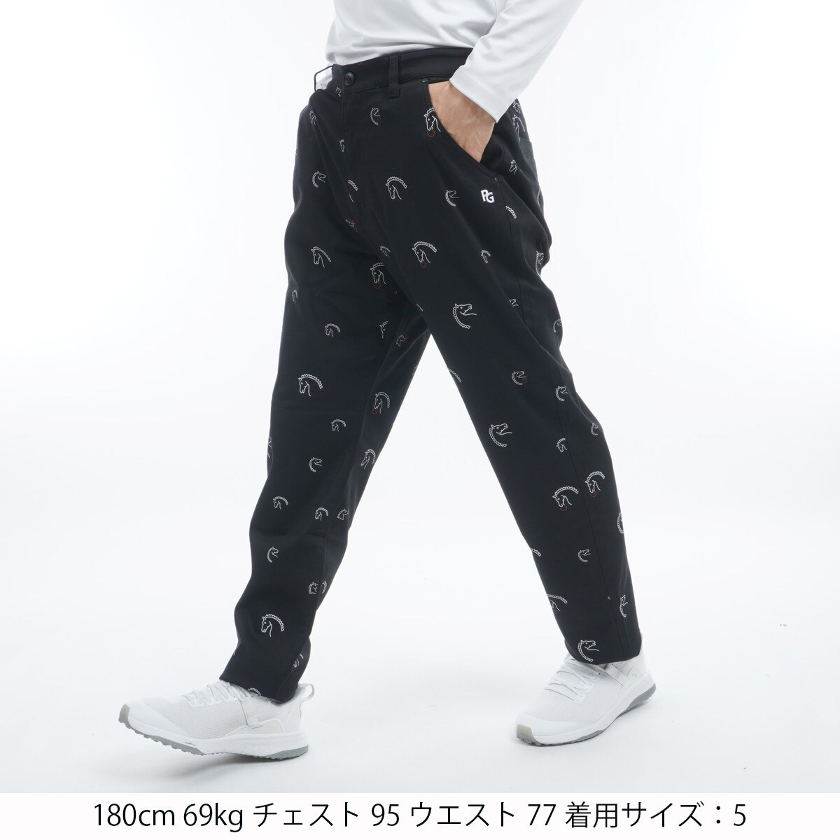 セール・アウトレット】ドビーEXストレッチ 馬柄ノータックパンツ