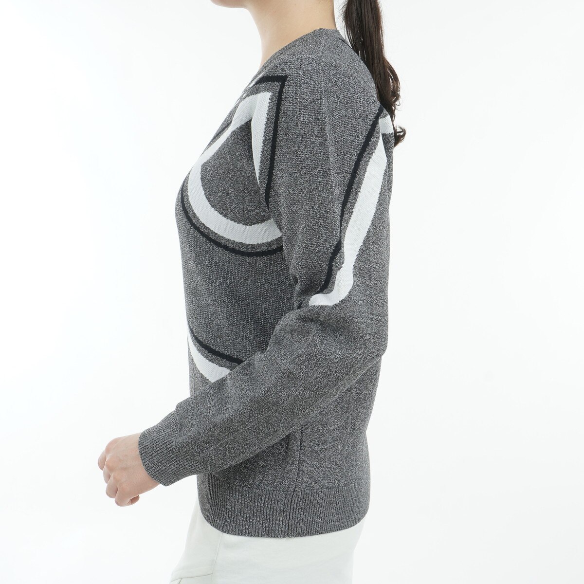 セール・アウトレット】光栓 1／50 Wジャカード+ピンタック丸首