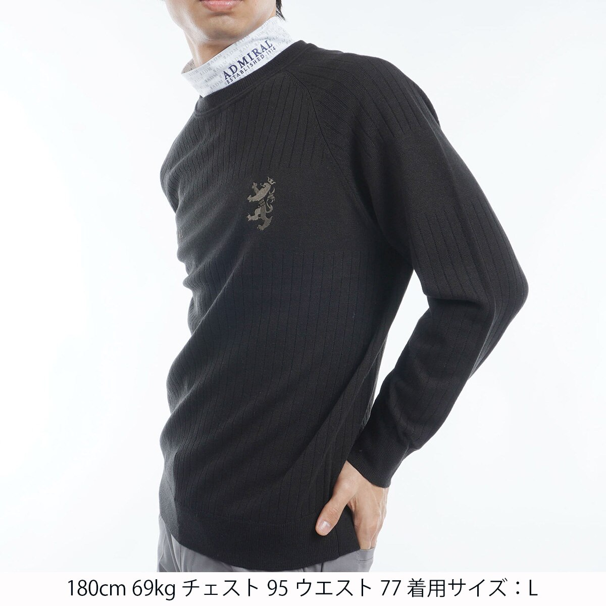 アドミラル｜Admiral メンズ ビッグランパント クルーネックセーター Lサ セール・アウトレット】ビッグランパント クルーネックセーター