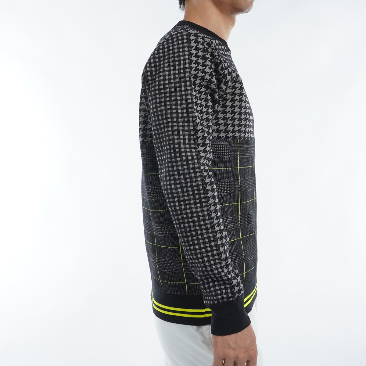 セール・アウトレット】ツイーディーパターンミックス クルーネック