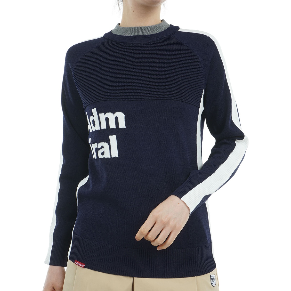 セール・アウトレット】レイヤーネック クルーセーター レディス(中間