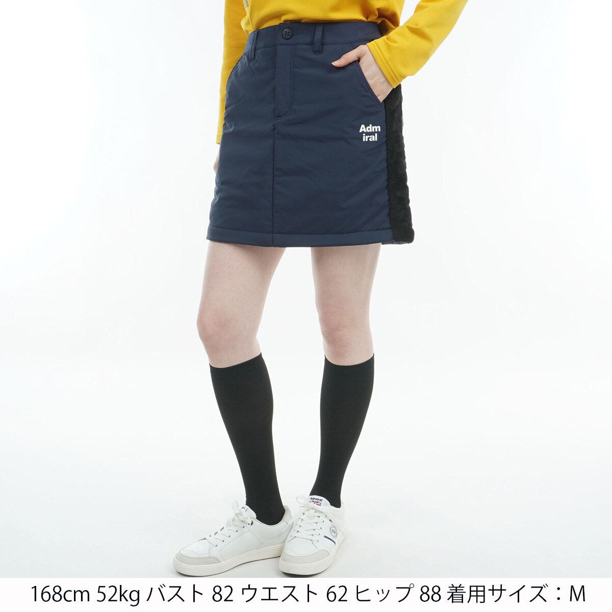 【新品】アドミラル　ゴルフ　中綿　スカート　ブラック　Mサイズ セール・アウトレット】ストレッチ ボアミックス 中綿スカート