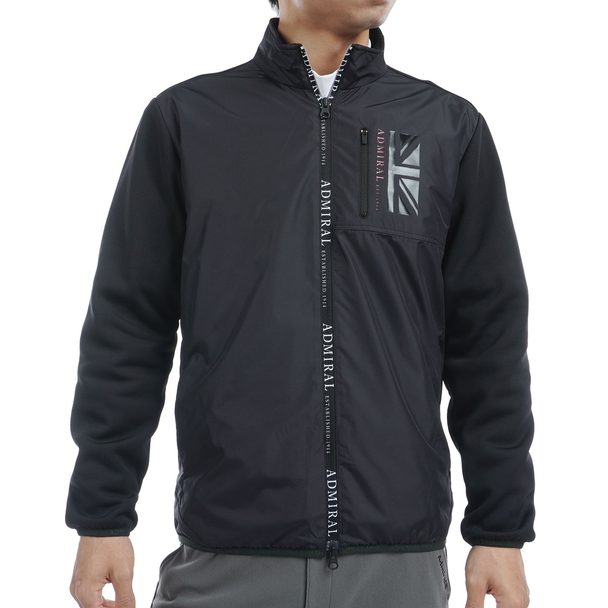 Admiral メンズ ニットパーカー ADMA289 ブラック Lサイズ Admiral