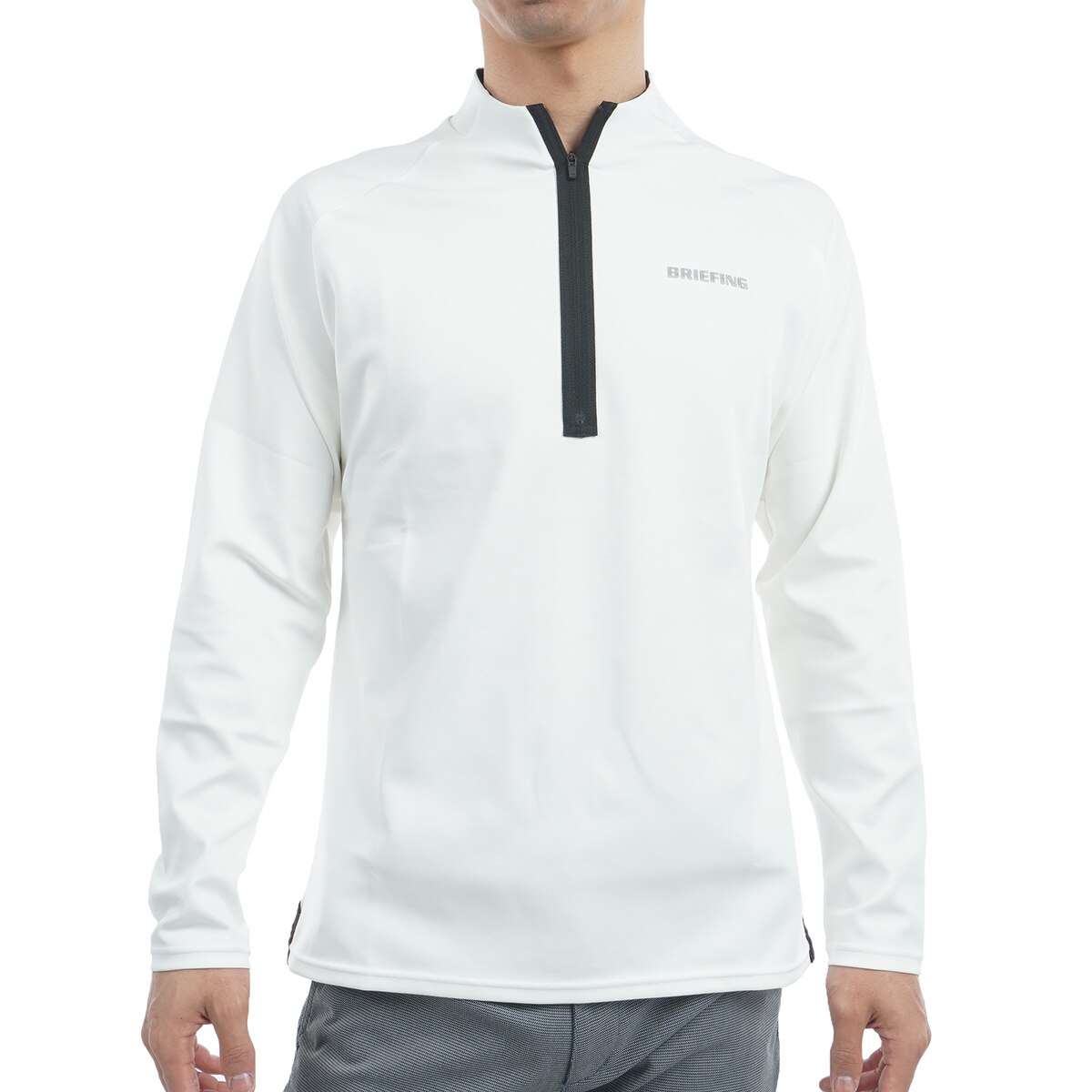 セール・アウトレット】バックロゴライン ハーフジップ長袖