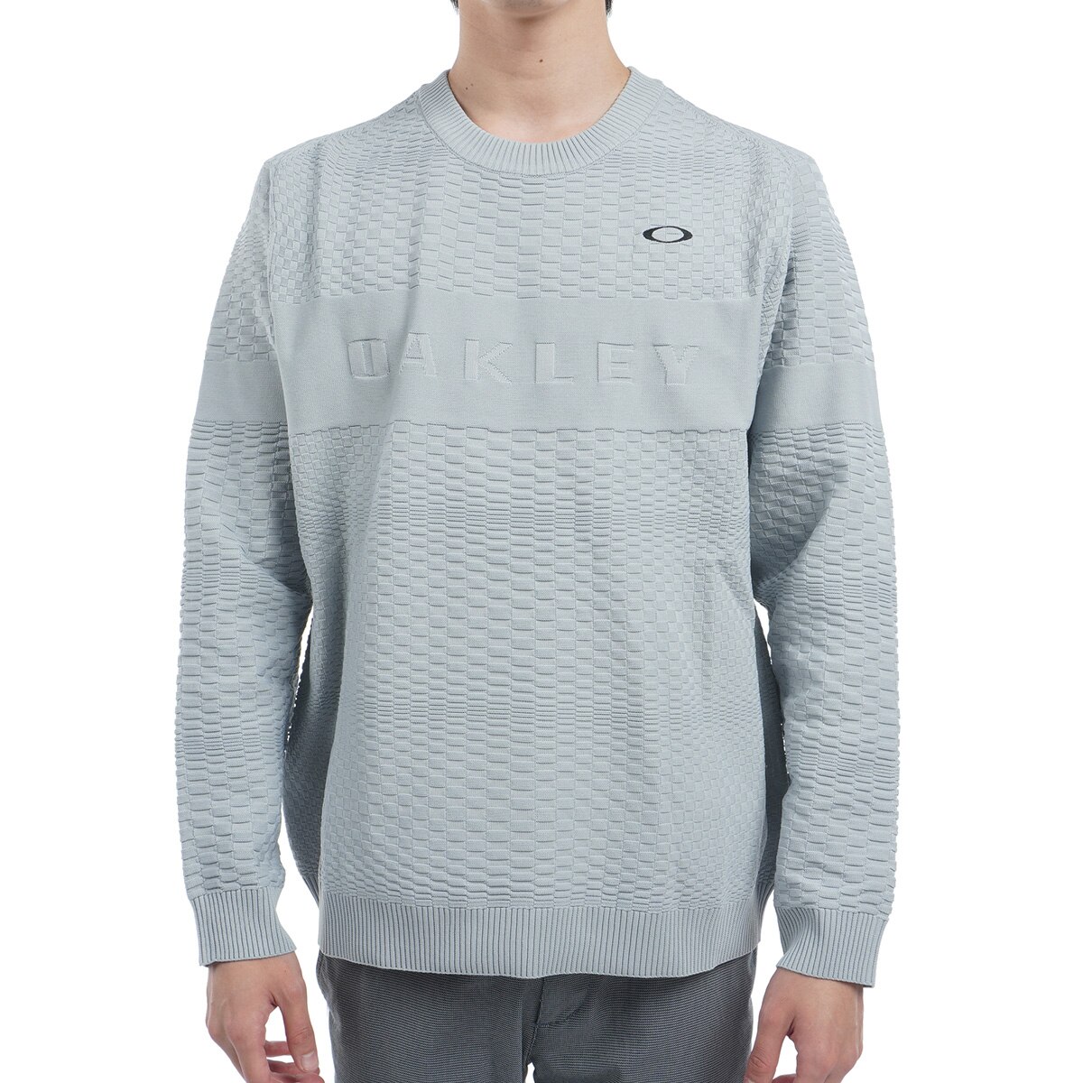 OAKLEY GOLF/オークリー クルーセーター【グレー/XL】美品！ セール・アウトレット】スカル ストレッチ SURFACE 2.0 クルー