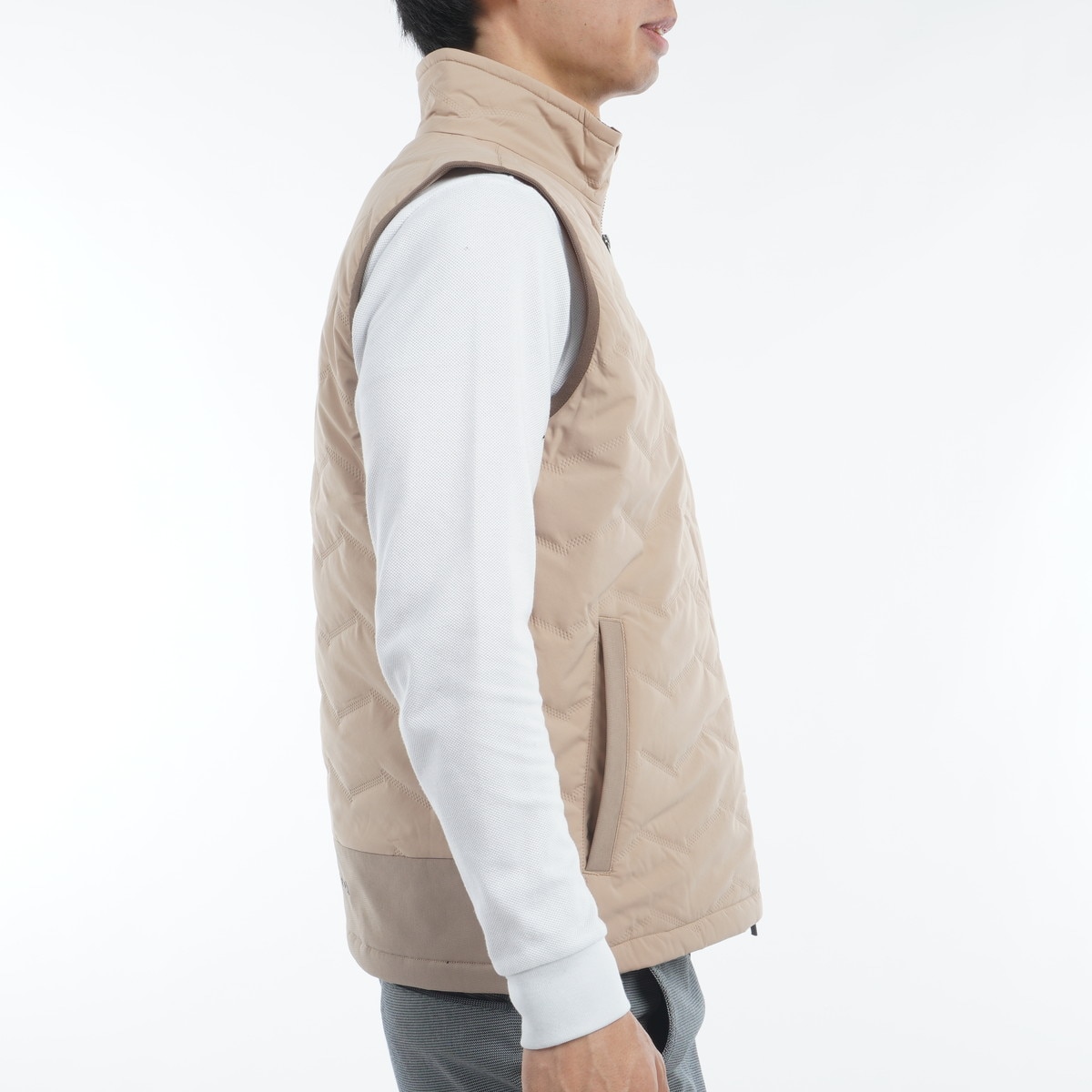 セール・アウトレット】ストレッチ ツイルピンソニックキルトベスト