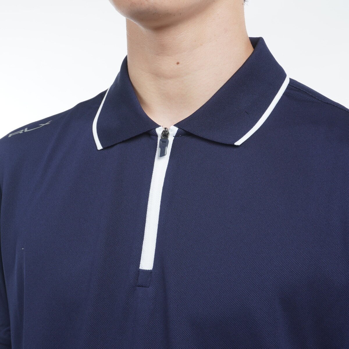超美品　RXL ラルフローレン　M ストレッチ　半袖ポロシャツ　プリント　ジップ セール・アウトレット】RLX ストレッチ テーラードフィット