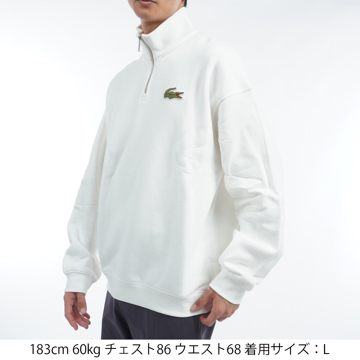 ハーフジップスタンドカラースウェット(中間着(セーター