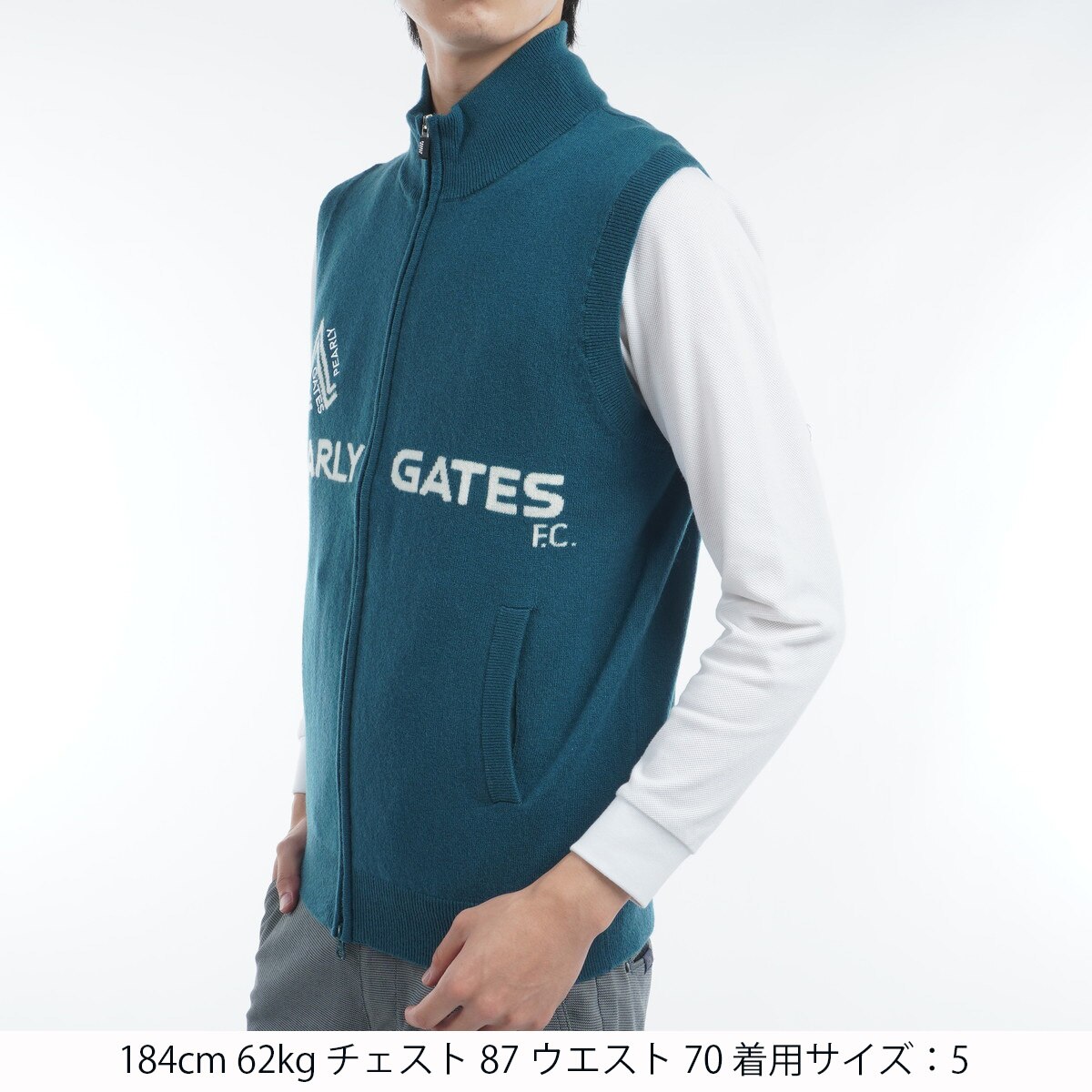 【新品】パーリーゲイツゴルフニットベストカシミヤ100%天竺フルジップS0/7号 パーリーゲイツ カシミヤ100% 天竺 フルジップニットベスト 【公式通販】