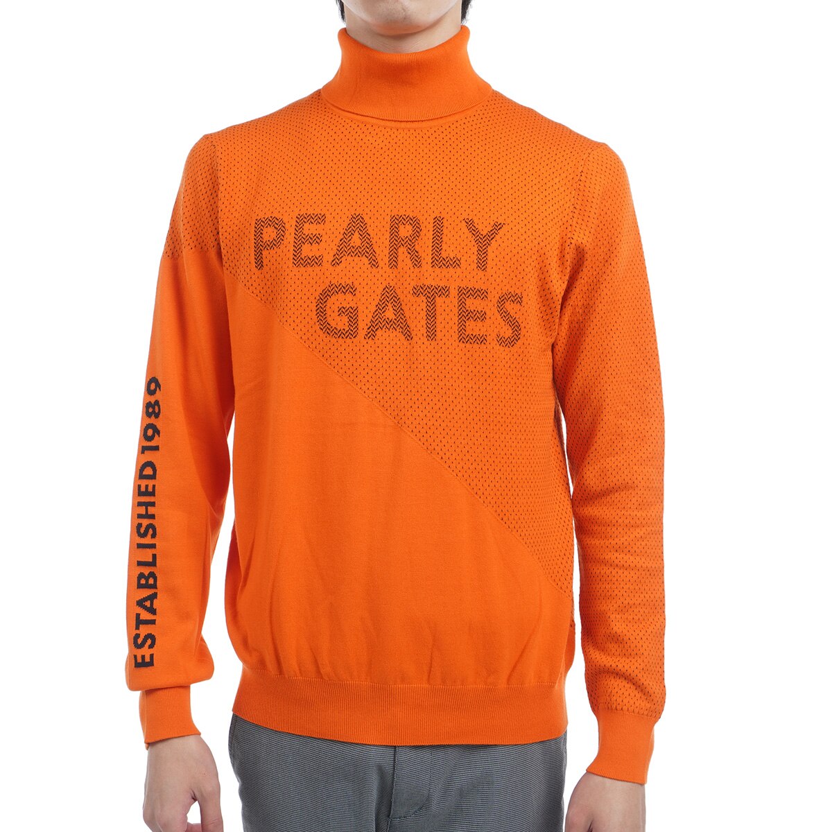 PEARLY GATES ジップアップ 長袖 ニット オレンジ 1 パーリーゲイツ