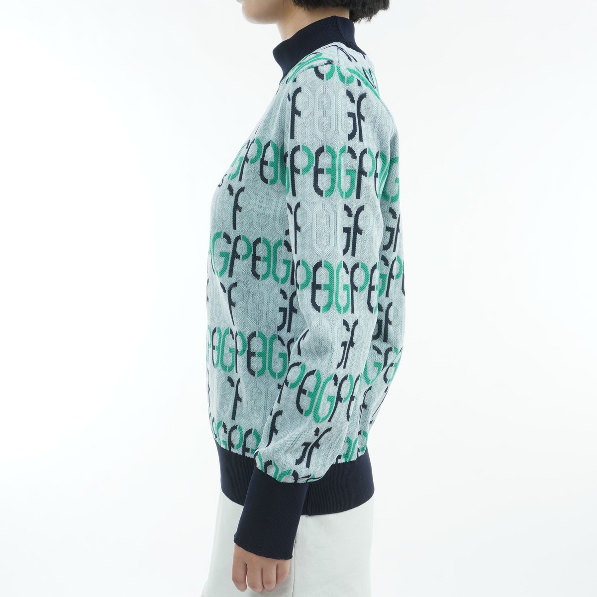 セール・アウトレット】アモッサロゴジャカード PGクサリ柄丸首