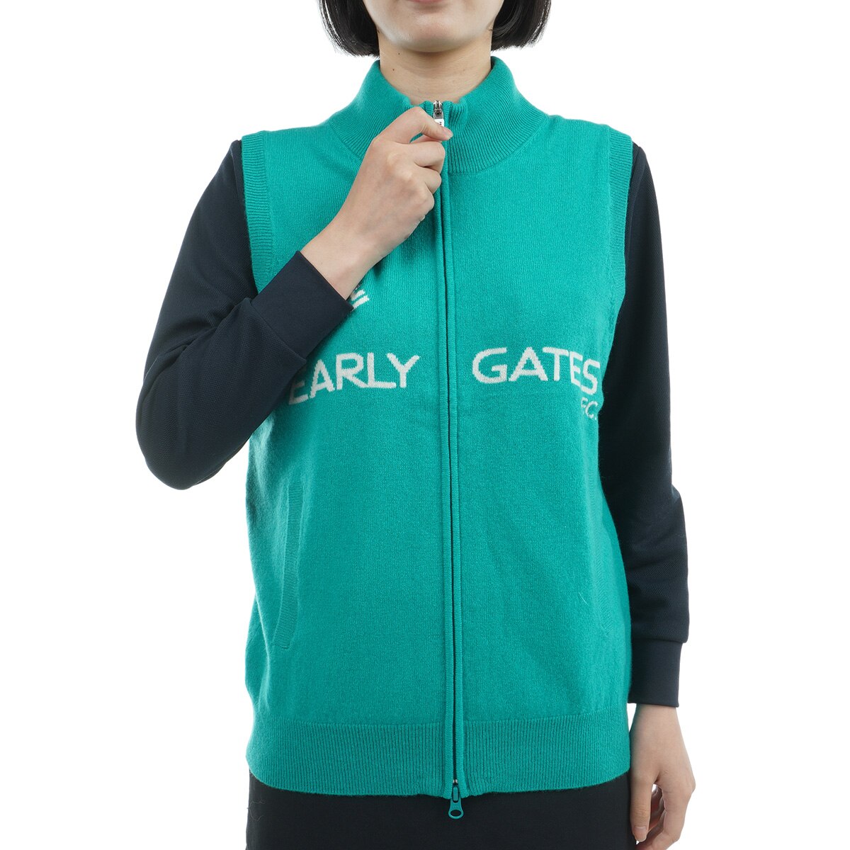 【新品】パーリーゲイツゴルフニットベストカシミヤ100%天竺フルジップS0/7号 セール・アウトレット】天竺ニットベスト レディス(ベスト)|PEARLY