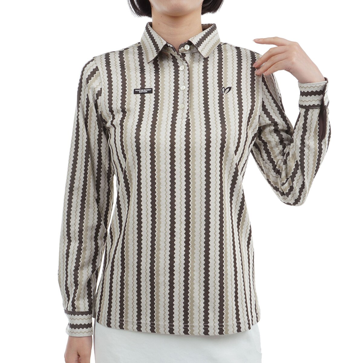 セール・アウトレット】T／Cジャガード 長袖ポロシャツ レディス(長袖