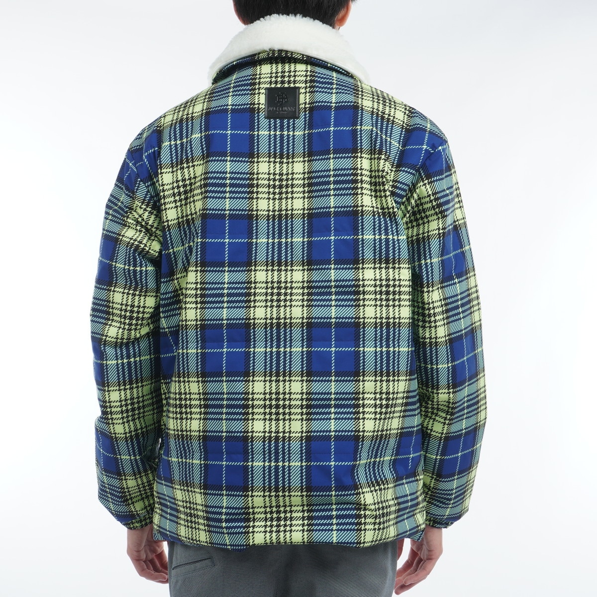 セール・アウトレット】ストレッチタフタ ボア襟ジップアップブルゾン