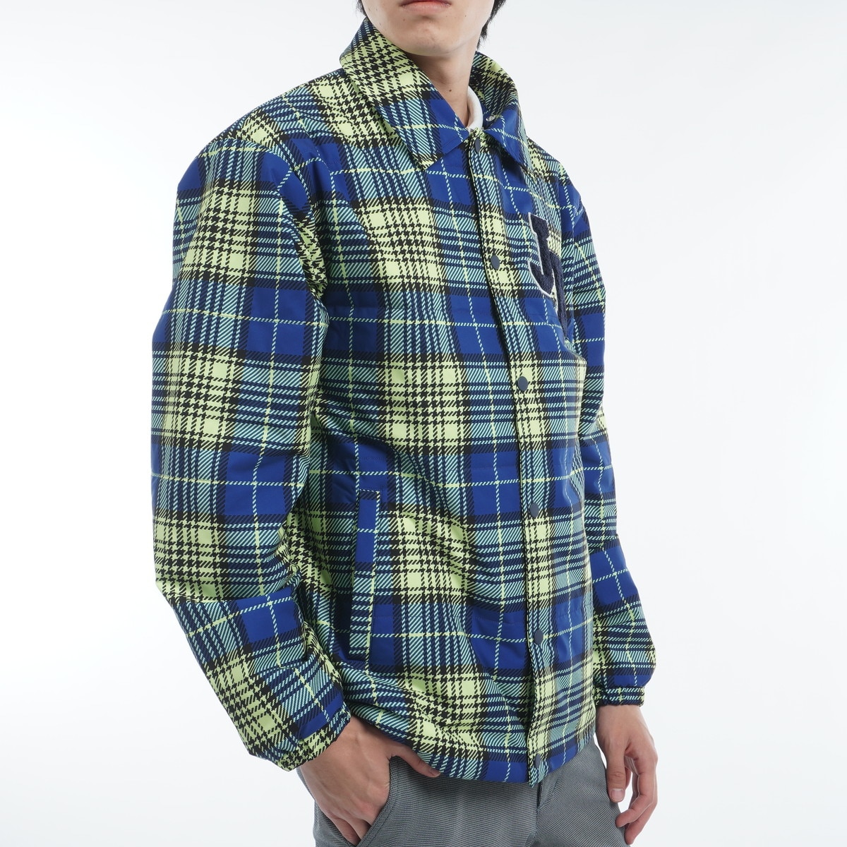 セール・アウトレット】ストレッチタフタ ボア襟ジップアップブルゾン