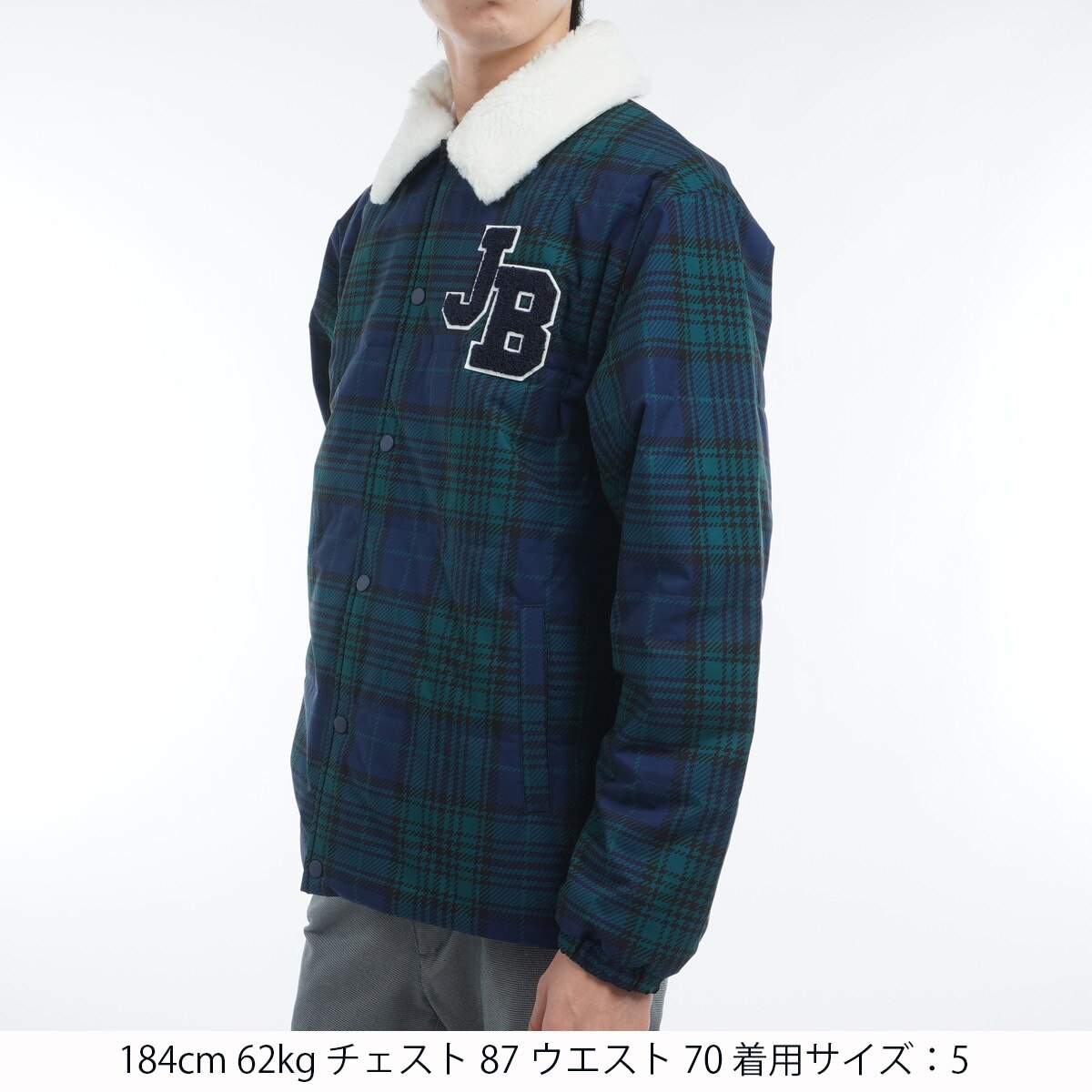 セール・アウトレット】ストレッチタフタ ボア襟ジップアップブルゾン