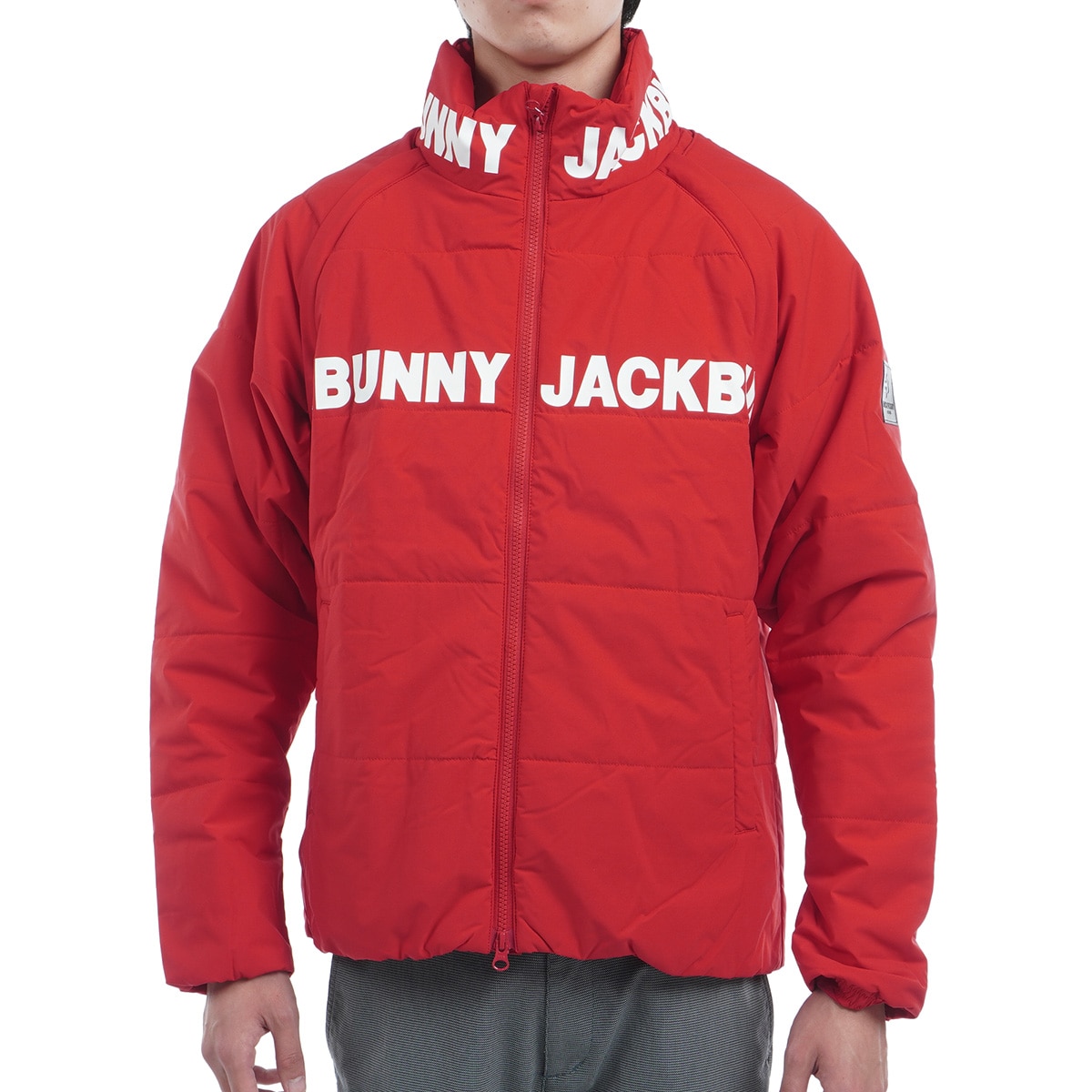 新品 ジャックバニー ポリエステル ストレッチタフタ 中綿ブルゾン(5)サイズL セール・アウトレット】ストレッチタフタ 中綿袖着脱2WAY