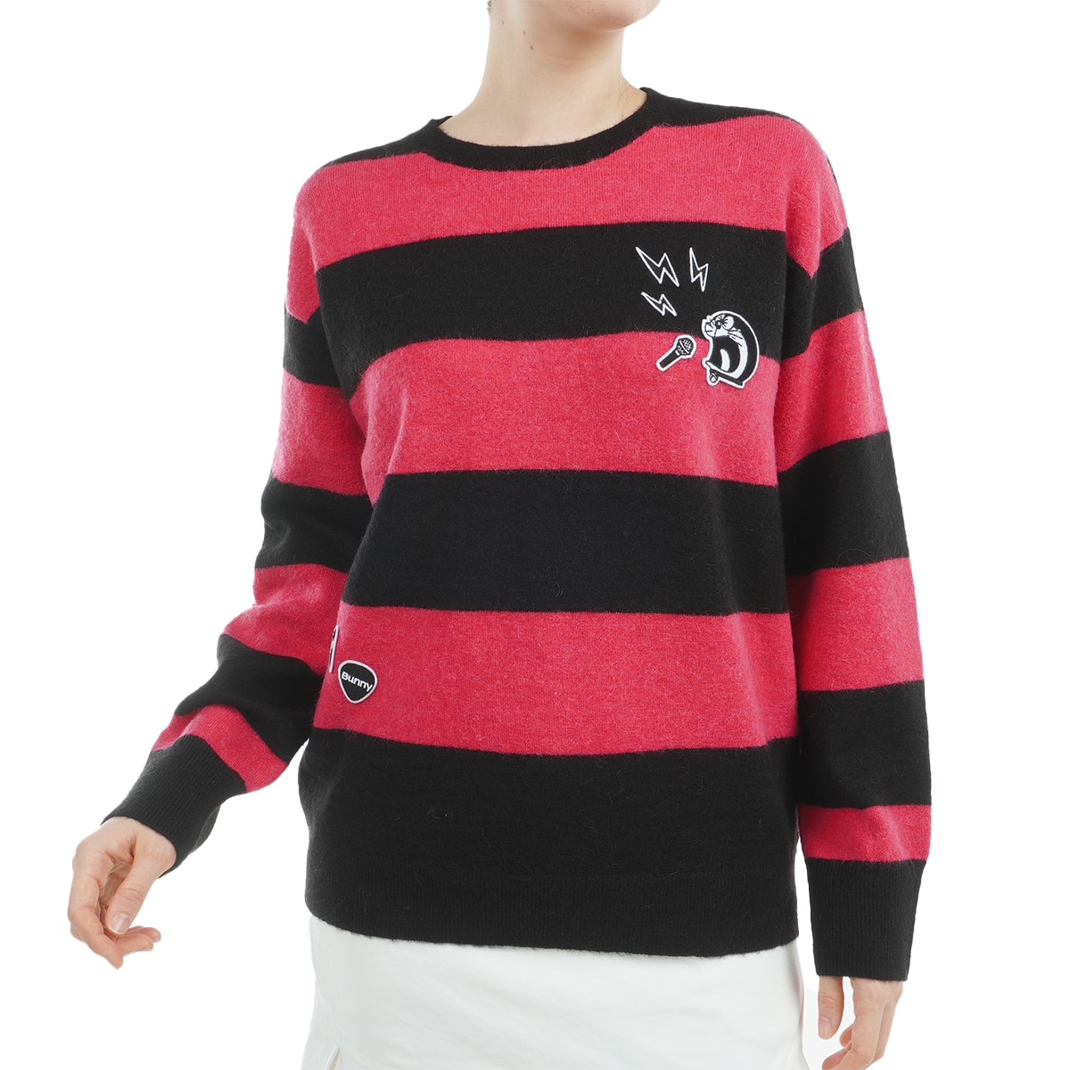 1サイズM レッド ボーダー ジャックバニー レディースゴルフウェア