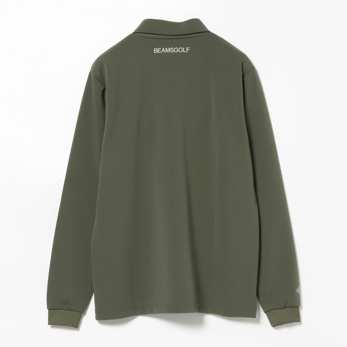 【ビームスゴルフ】人気袖ロゴ×ダンボールニット 長袖ゴルフプルオーバーパーカーS ORANGE LABEL 襟付き ダンボール プルオーバー(中間着(セーター