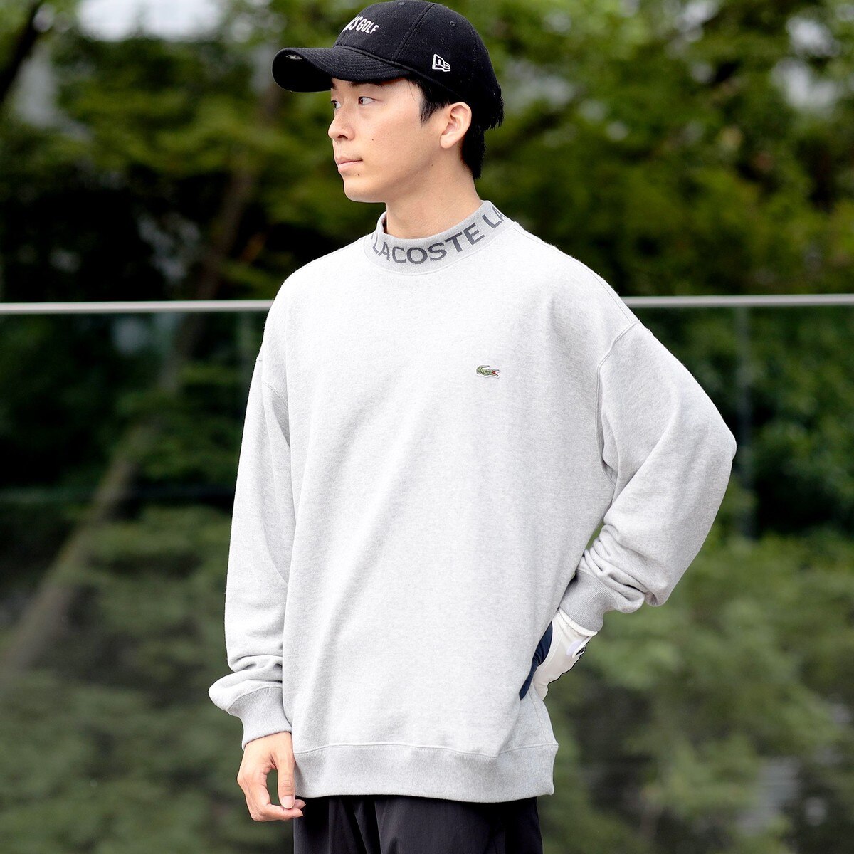 Lacoste for BEAMS GOLF 別注 ロゴ モックネック スウェット