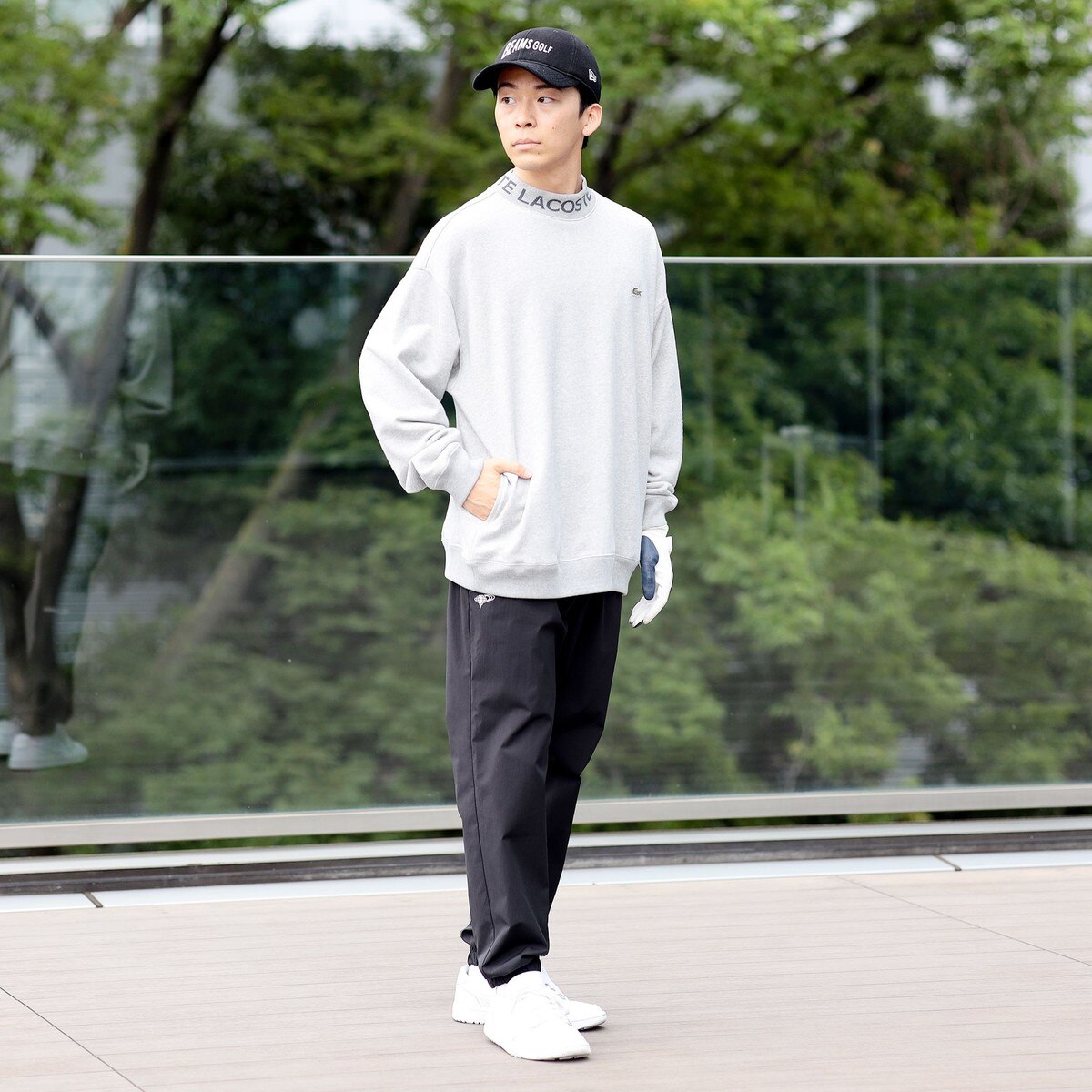 【新品】ラコステ　ビームスゴルフ別注　モックネック　ナイキ　パーリーゲイツ 新品】ビームスゴルフ別注 ラコステ モックネック パーリー