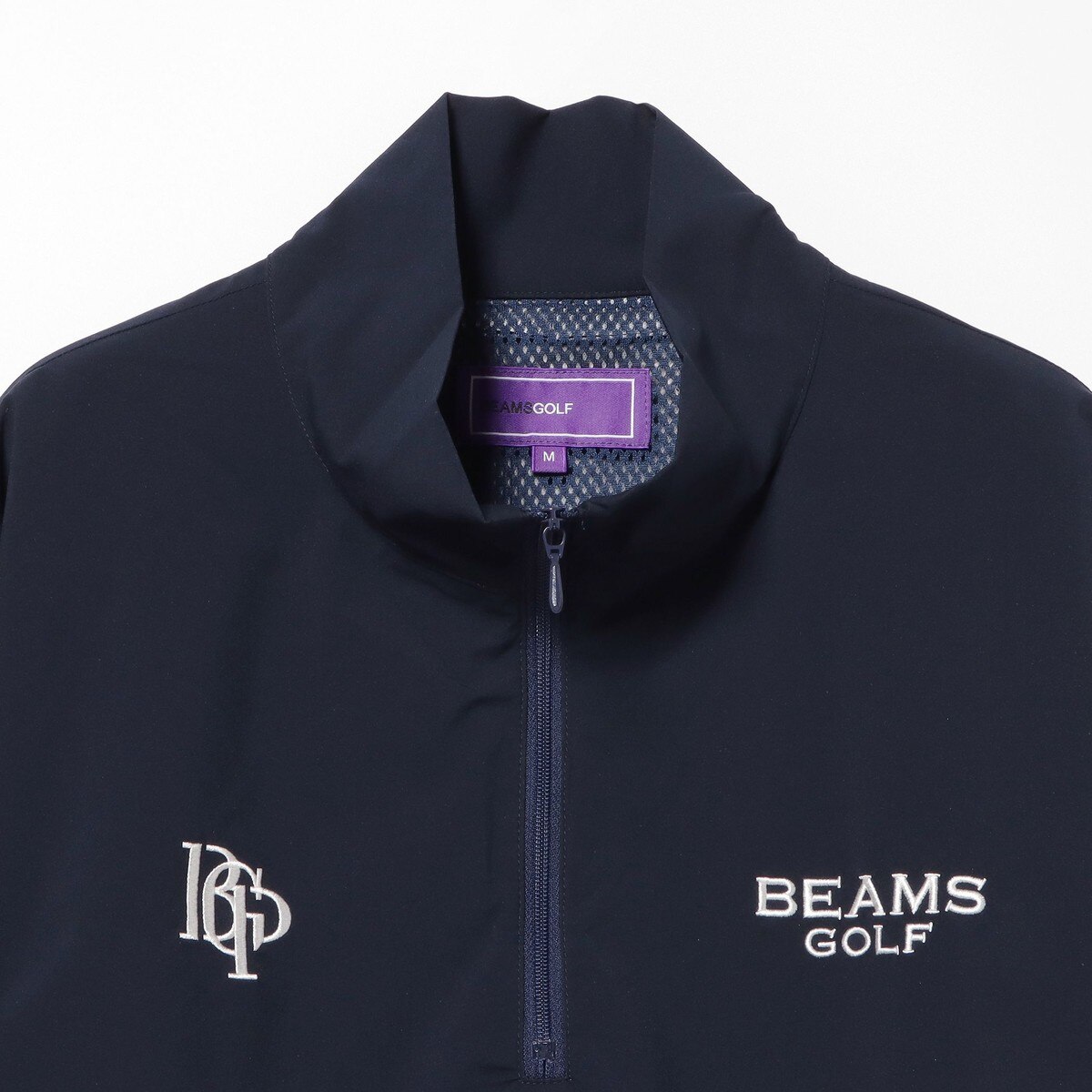 BEAMS GOLF パープルレーベル ボアジャケット 刺繍ロゴ ダブルジップ PUPLE LABEL スフィダンテ 撥水 ハーフジップ パッカブルピステ
