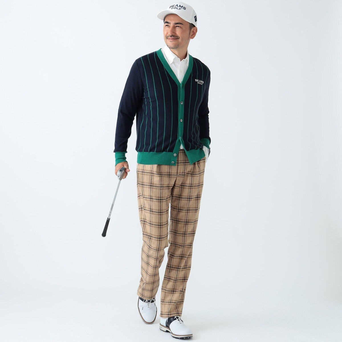 BEAMS GOLF ビームスゴルフ パンツ チェック柄 ブルー系 L