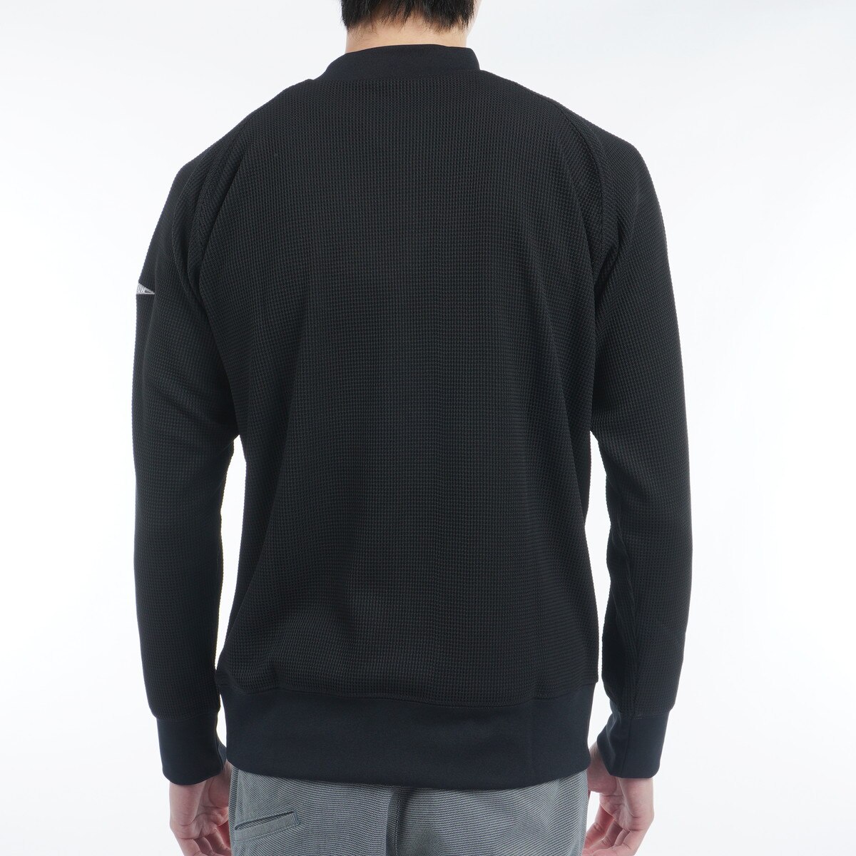 ストレッチ 保温 UVカット ワッフルモックネック長袖シャツ(長袖