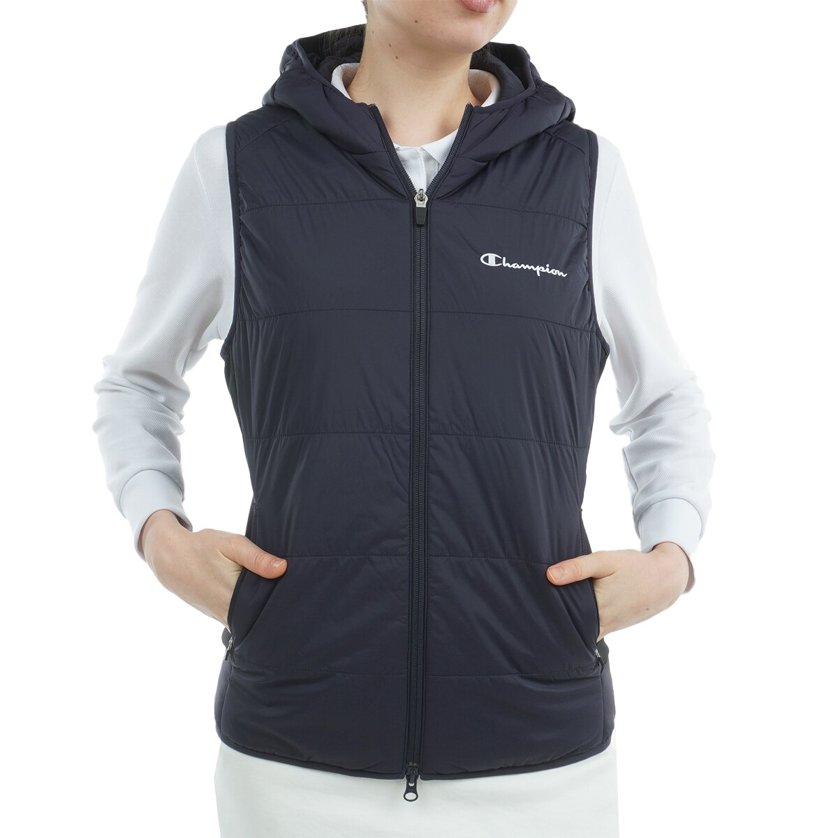 Champion チャンピオン ゴルフ 防風ベスト【ネイビー/L】美品！ Champion チャンピオン ゴルフ 防風ベスト【ネイビー/L】美品！