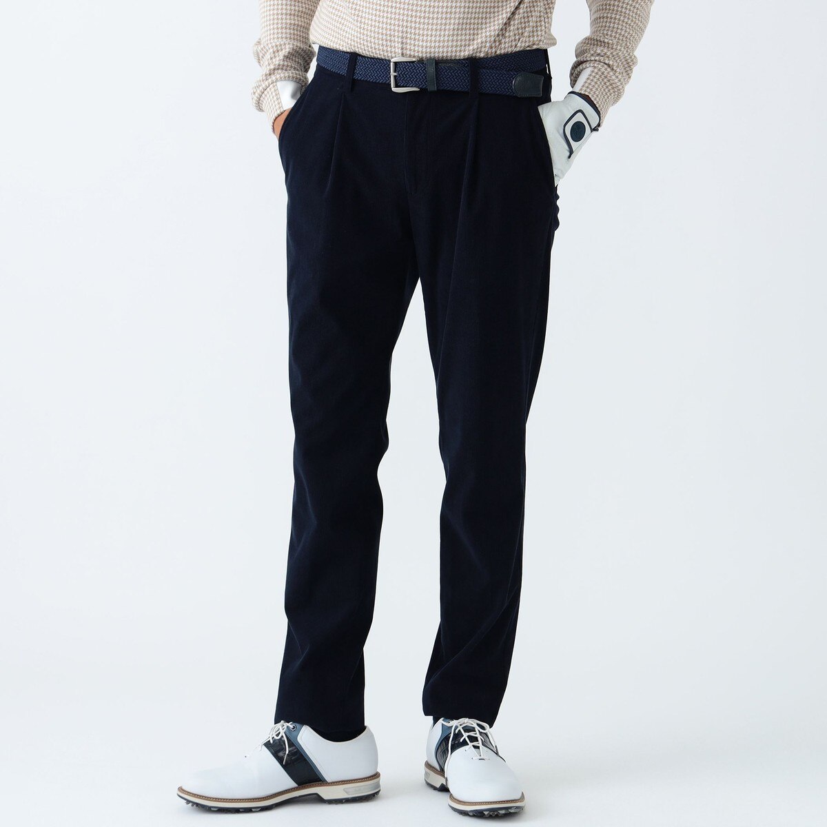 PUPLE LABEL トリコットコーデュロイ ストレッチパンツ(ロングパンツ