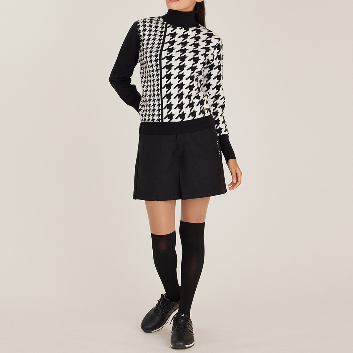 セール・アウトレット】千鳥柄タートルネックセーター レディス(中間着