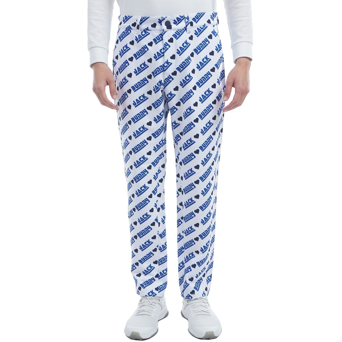 4 M ジャックバニー コットンツイル ブランドロゴ 総柄 テーパードパンツ 4 M ジャックバニー コットンツイル ブランドロゴ 総柄