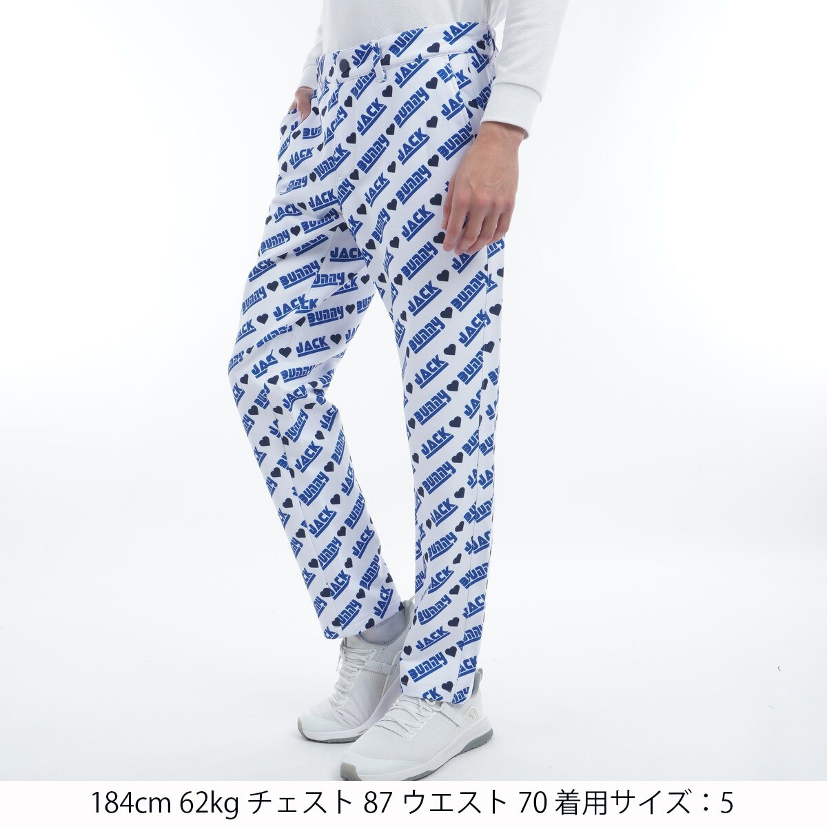 4 M ジャックバニー コットンツイル ブランドロゴ 総柄 テーパードパンツ 4 M ジャックバニー コットンツイル ブランドロゴ 総柄