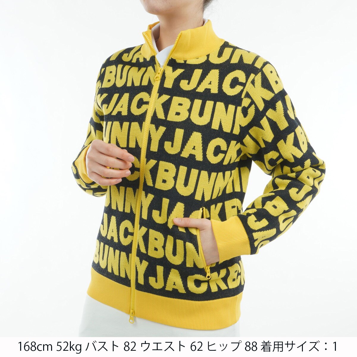 ジャックバニー JB ロゴテープフルジップニットブルゾン