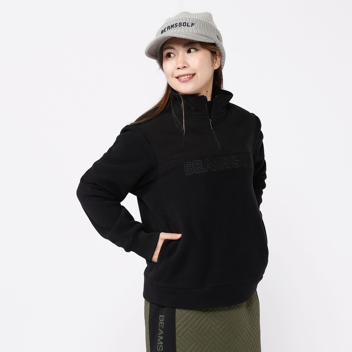 ORANGE LABEL ボアフリース ハーフジップ プルオーバー レディス(中間