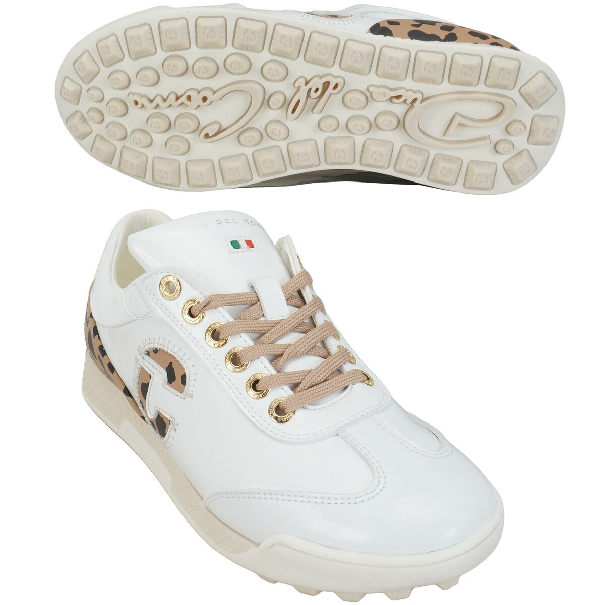 DUCA DEL COSMA ゴルフシューズ ホワイト/レオパード Padova
