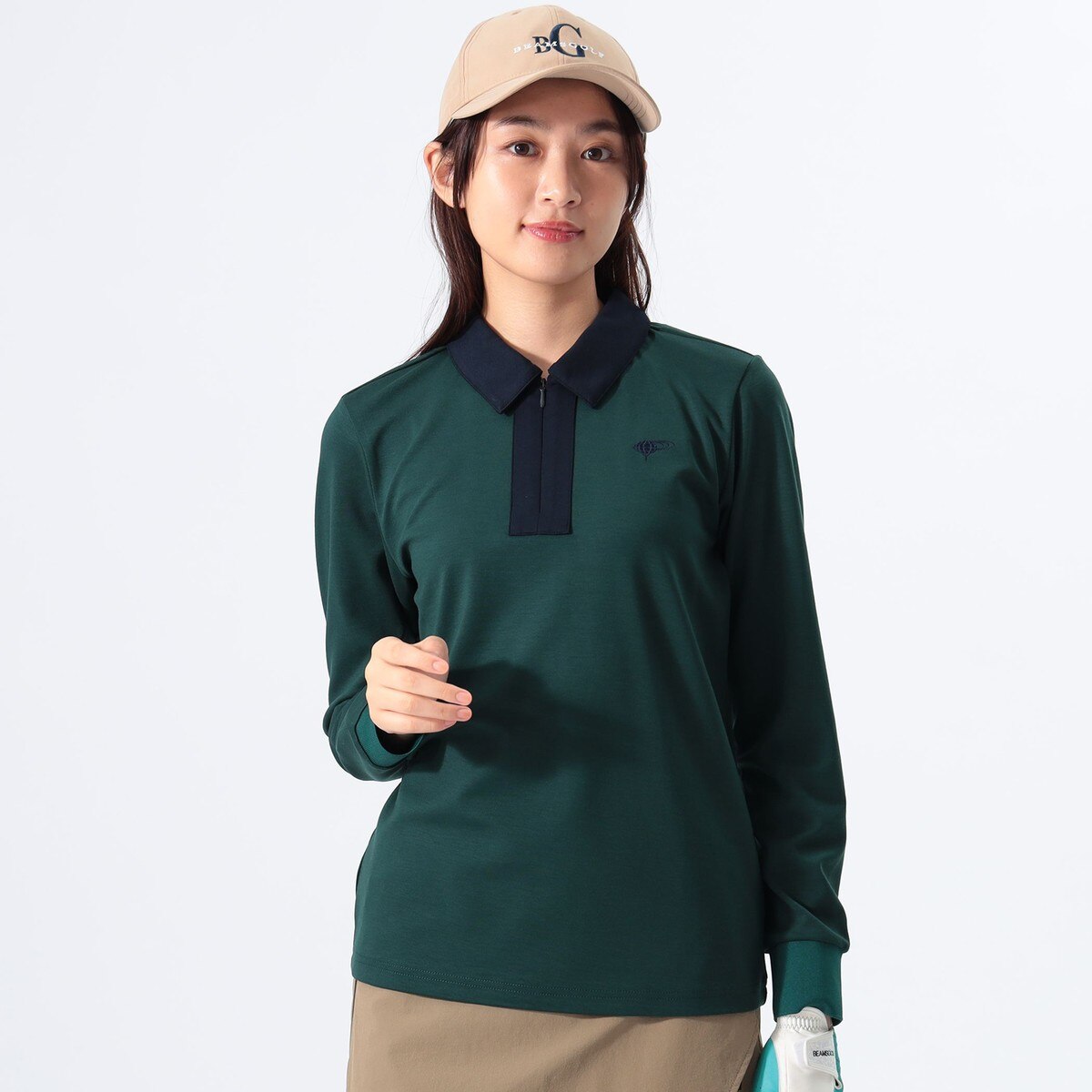 ORANGE LABEL バイカラー 長袖 ポロシャツ レディス(長袖シャツ