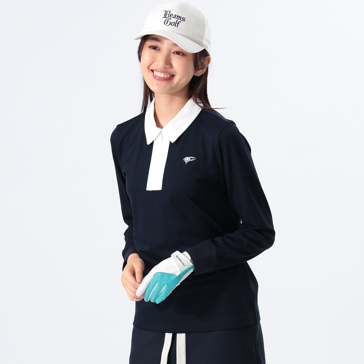 ORANGE LABEL バイカラー 長袖 ポロシャツ レディス(長袖シャツ