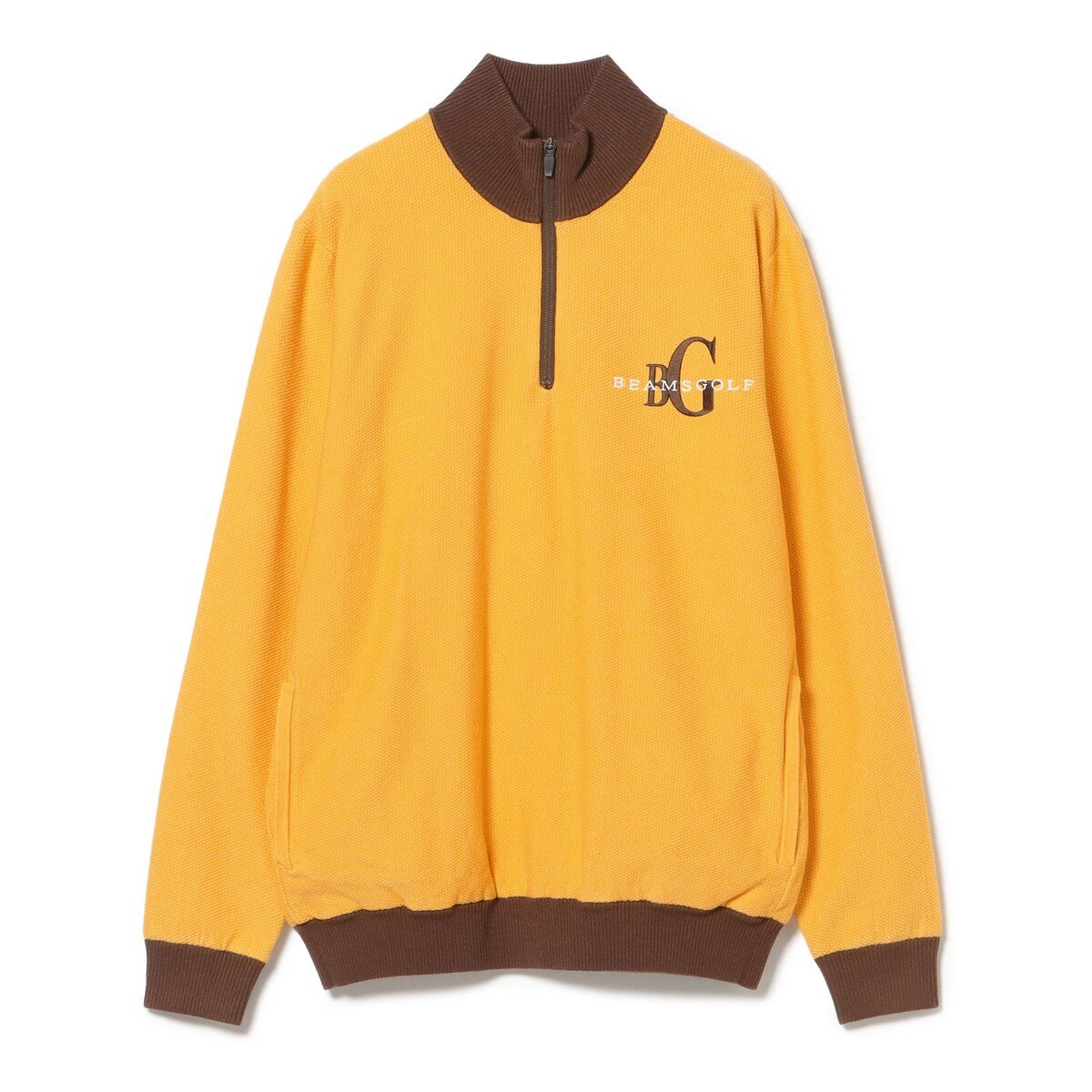 Callaway GOLFハーフジップオレンジナイロンベスト刺繍ロゴLサイズ セール品 キャロウェイ ケーブル編みVネックニット