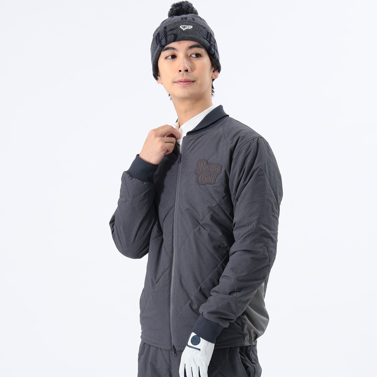 ORANGE LABEL 格子キルト 切り替えジップブルゾン(アウター