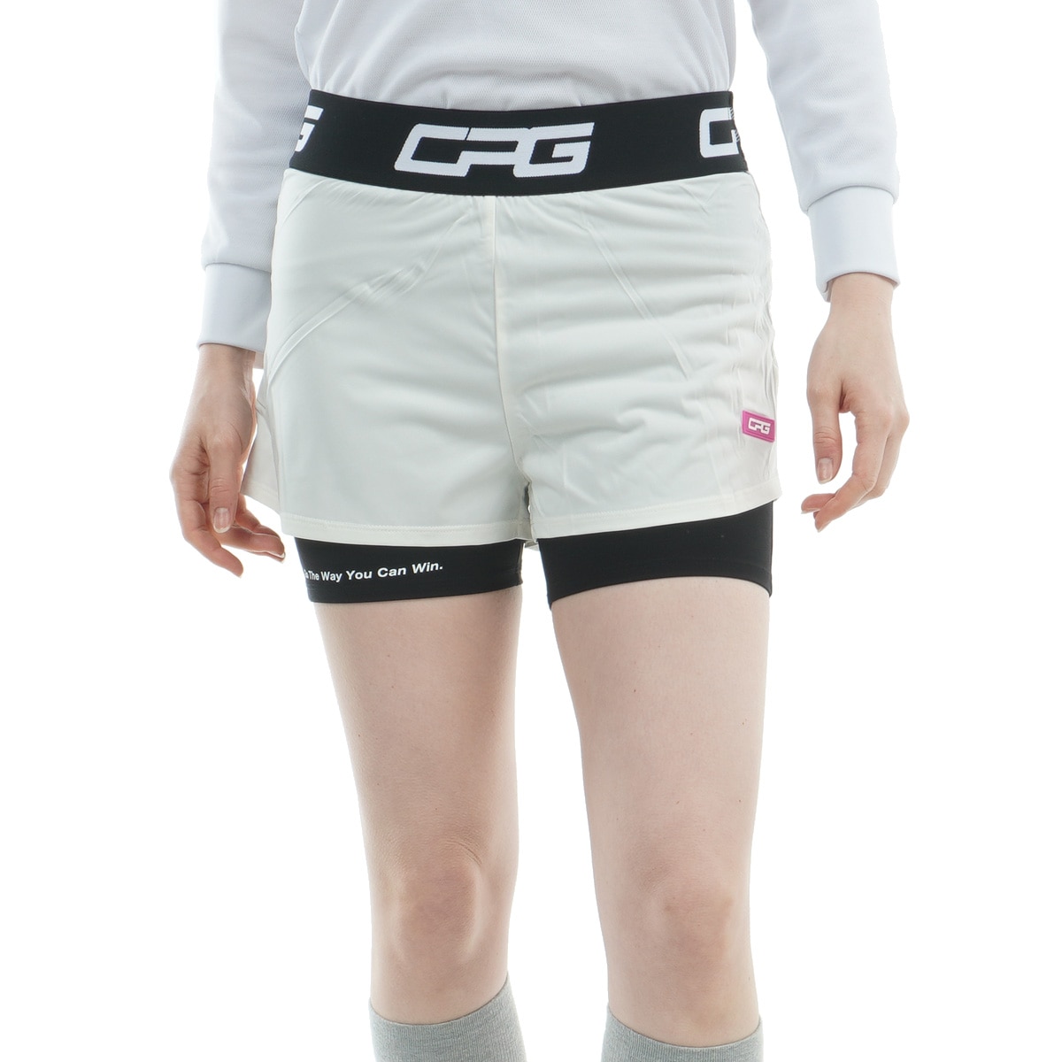 CPG ストレッチ レイヤード レギンスパンツ レディース ホワイト サイズ1 セール・アウトレット】ストレッチ レイヤード レギンスパンツ