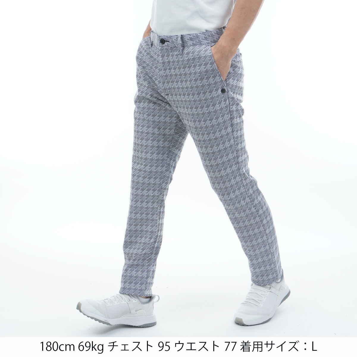 ストレッチ ジオメトリックジャカードパンツ(ロングパンツ)|St
