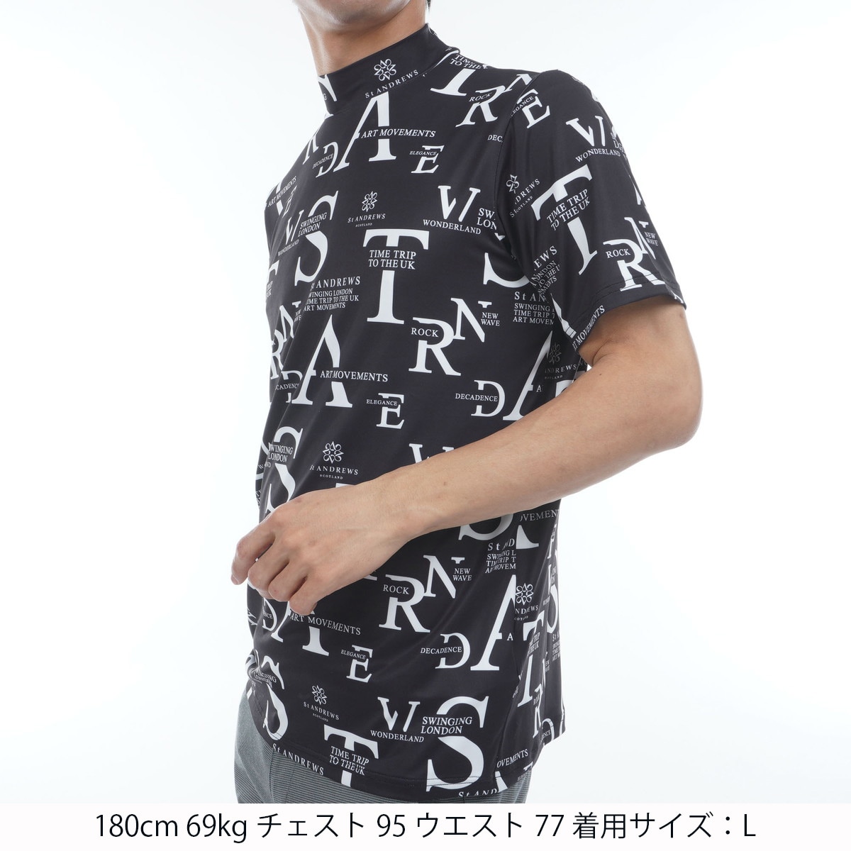 C2Cコンセプト柄 ベア天 ハイネック半袖シャツ(半袖シャツ