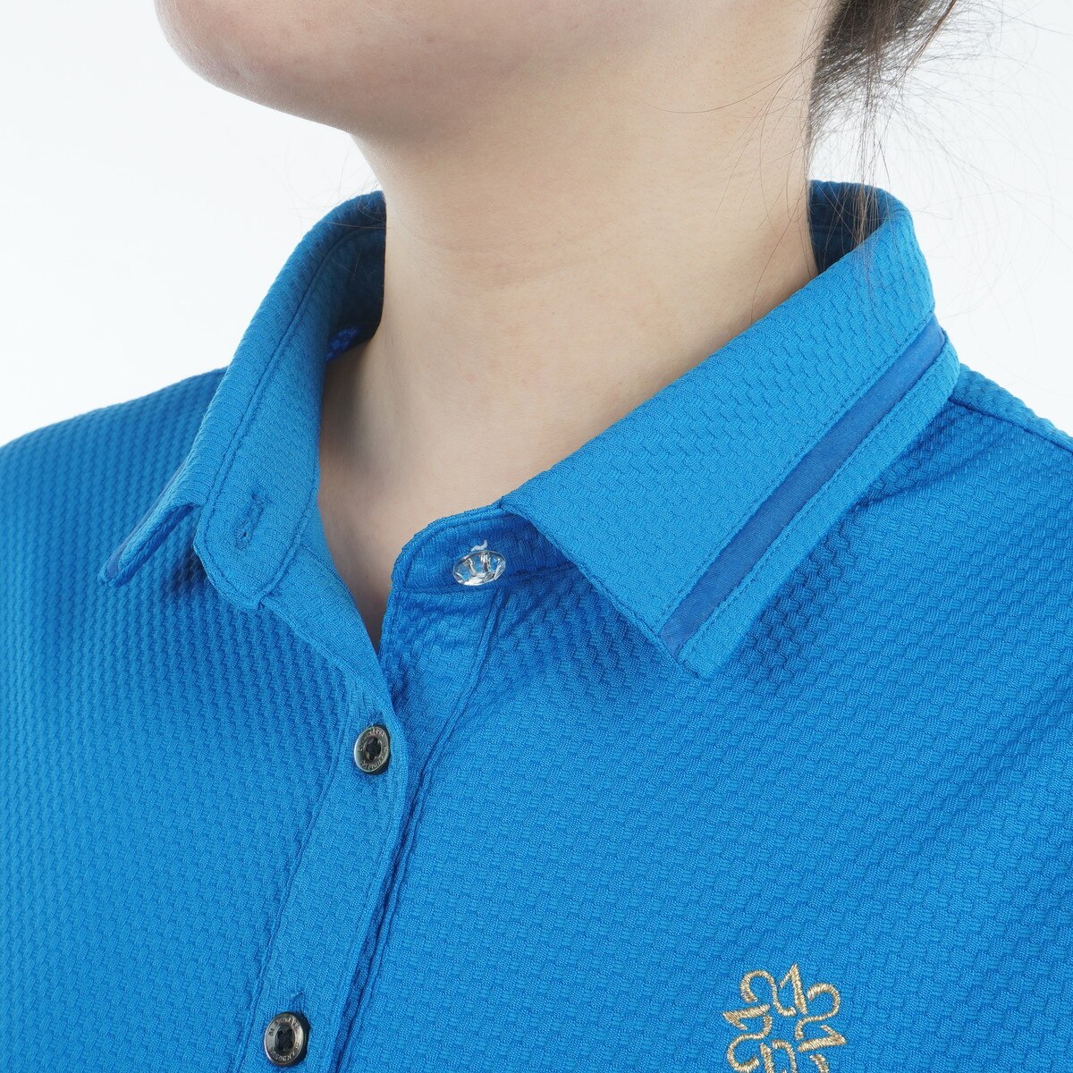 デルタ格子ジャカード半袖ポロシャツ レディス(半袖シャツ・ポロシャツ