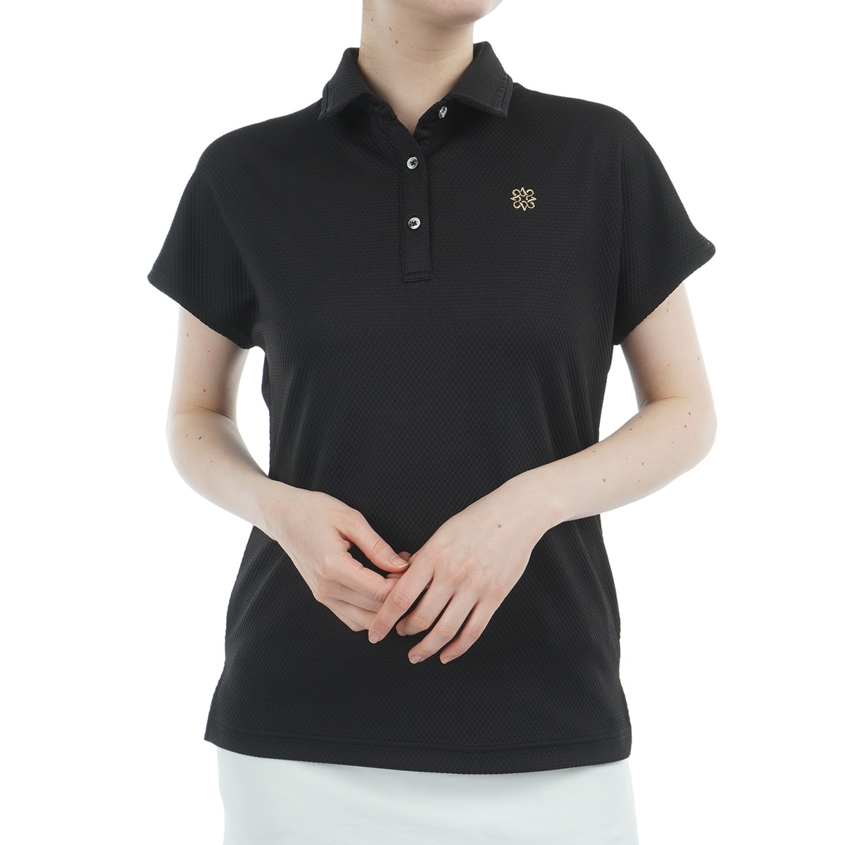 セント・アンドリュース　St ANDREWS　デルタ格子ジャカード半袖ポロシャツ デルタ格子ジャカード半袖ポロシャツ レディス(半袖シャツ・ポロシャツ